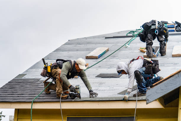 Professional Gutter Installation technician working in Bangor, ME